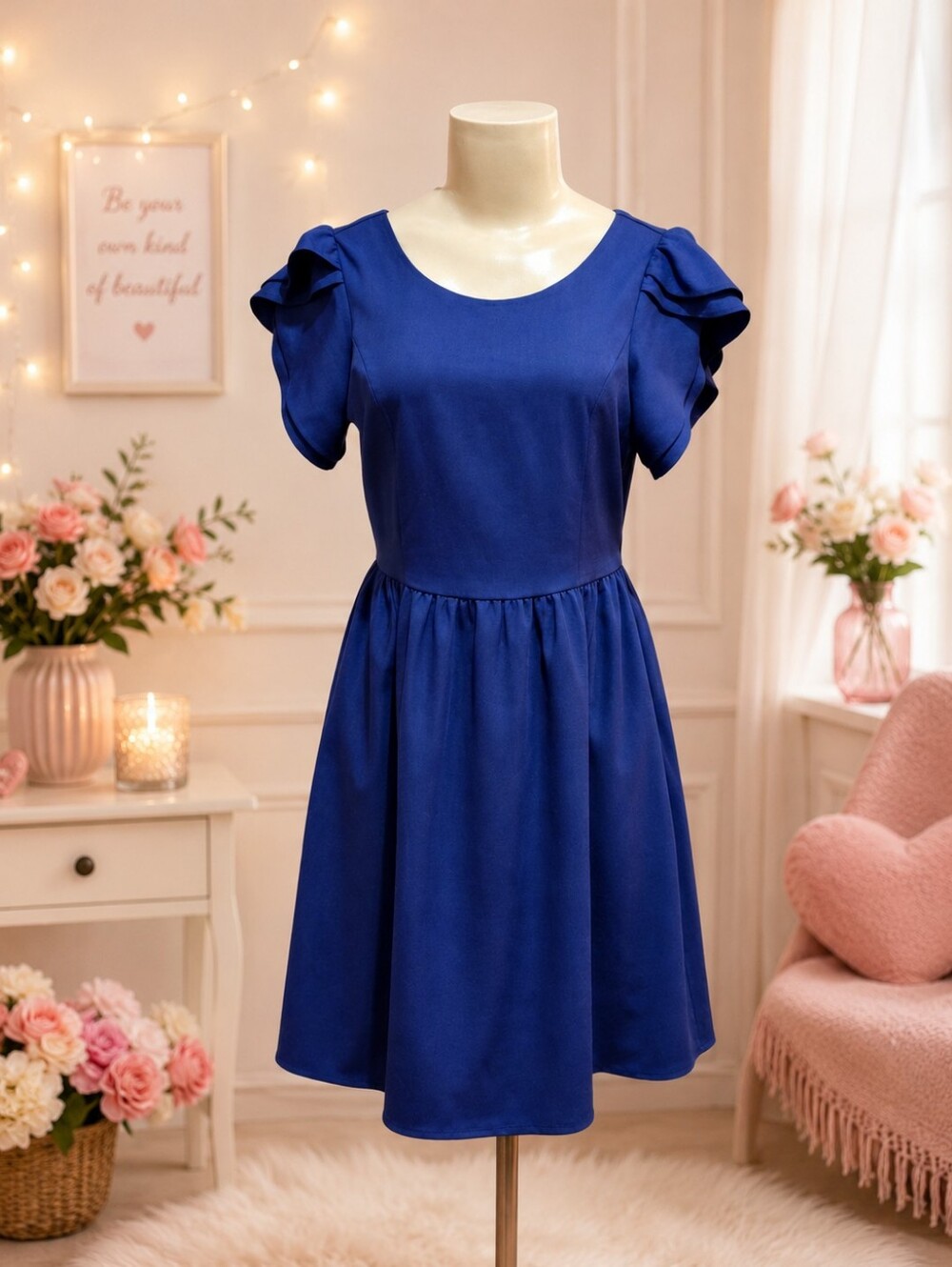Ya Los Angeles Navy Blue Dress Sz. Large- EUC